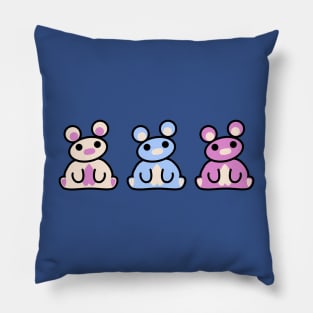 Three Chibis (Sitting) Pillow