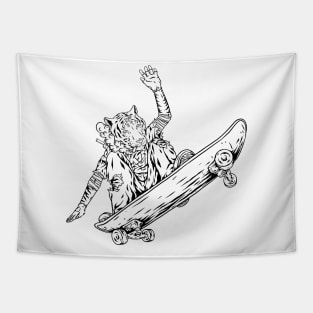 Tiger Skate Tapestry