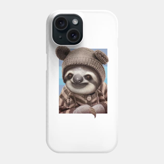 baby sloth wearing sweater Phone Case by ADAMLAWLESS