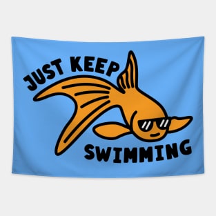 Just Keep Swimming Cool Goldfish Tapestry