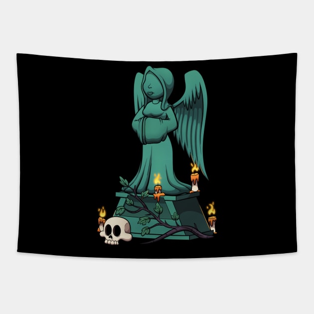 Angel Statue Tapestry by TheMaskedTooner