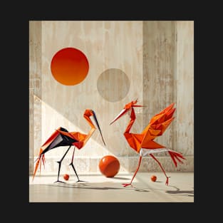 Animals geometry and minimalism: Flamingo Bird T-Shirt