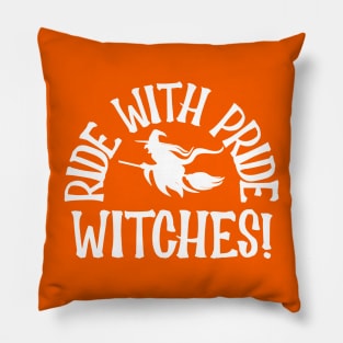 Ride With Pride, Witches white Pillow