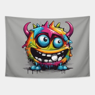 Graffiti Monster Colorful Street Art Tapestry