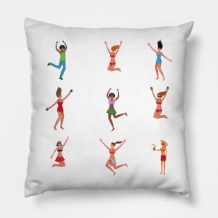 Women Summer Illustration Pillow