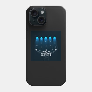 Spot Cyan Lights Dark Floral Design Phone Case