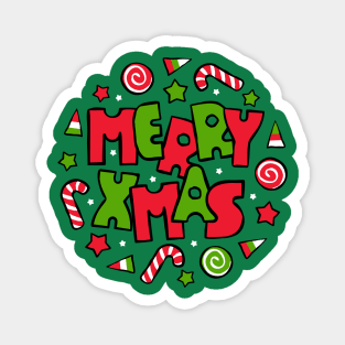 Merry Christmas! Typography design Magnet