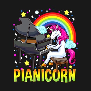 Pianicorn Funny Gift For Piano Playing Unicorn Lover T-Shirt