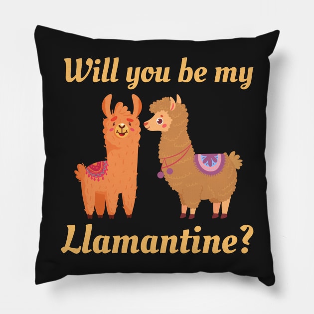 Will You Be My Llamentine Pillow by Famgift