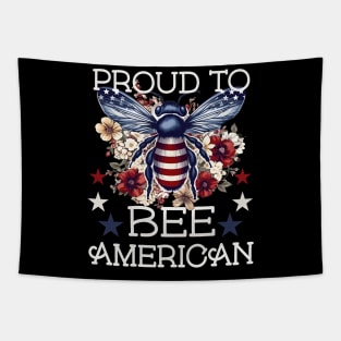 PROUD TO BEE AMERICAN FLORAL PATRIOTIC BEE VINTAGE STYLE Tapestry