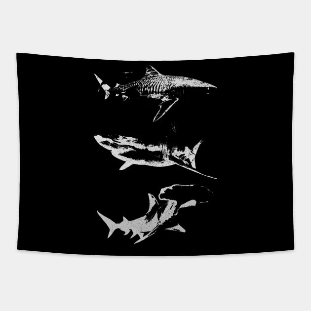 Sharks Grunge Aesthetic Tapestry by Melon Street