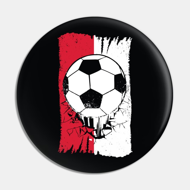 Vintage Polish Flag with Football // Poland Soccer Grunge Polska Flag Pin by SLAG_Creative