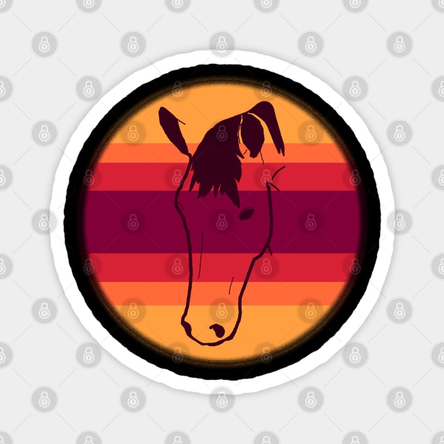 Sunset horse face Magnet by RedHeadAmazona