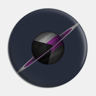 Planet and Rings in Demisexual Pride Flag Colors Pin