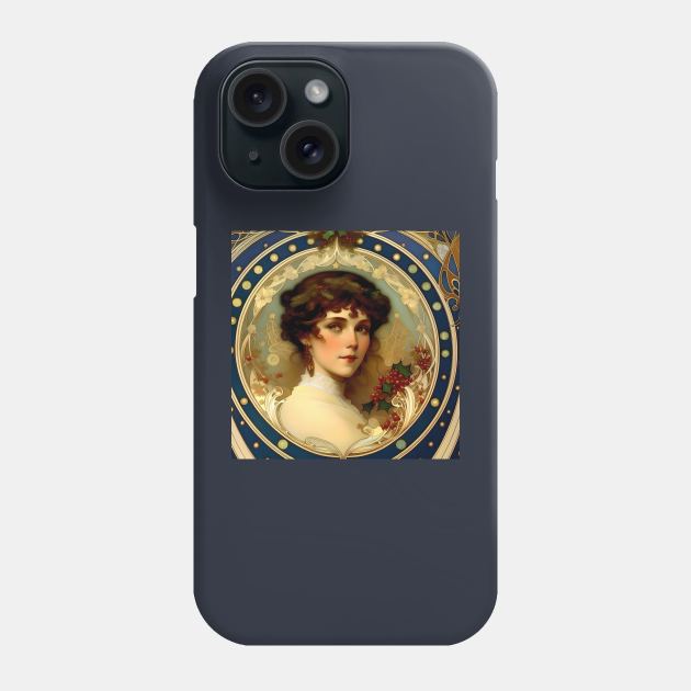 Christmas - AI - Art Nouveau Phone Case by Oldetimemercan