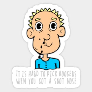 Funny Booger Nose Picker Drawing' Sticker