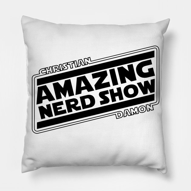 The Amazing Nerd Logo! (Black) Pillow by The Amazing Nerd Show 