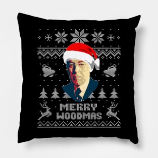 woodrow wilson Funny Merry Christmas Pillow