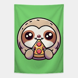 Sloth Eating Pizza Tapestry