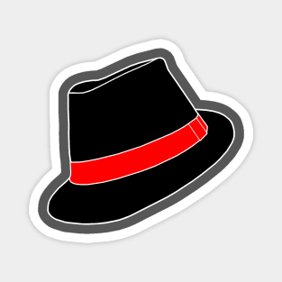 Classic Black Fedora Hat Magnet