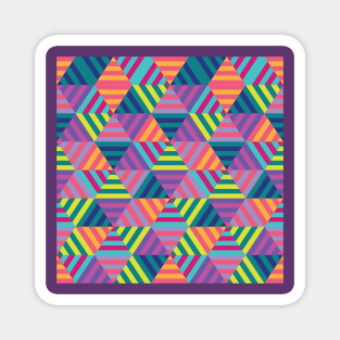 Retro Colorful Hexagons Magnet