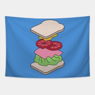 Exploded Sandwich Diagram.  Graphic Artwork Tapestry