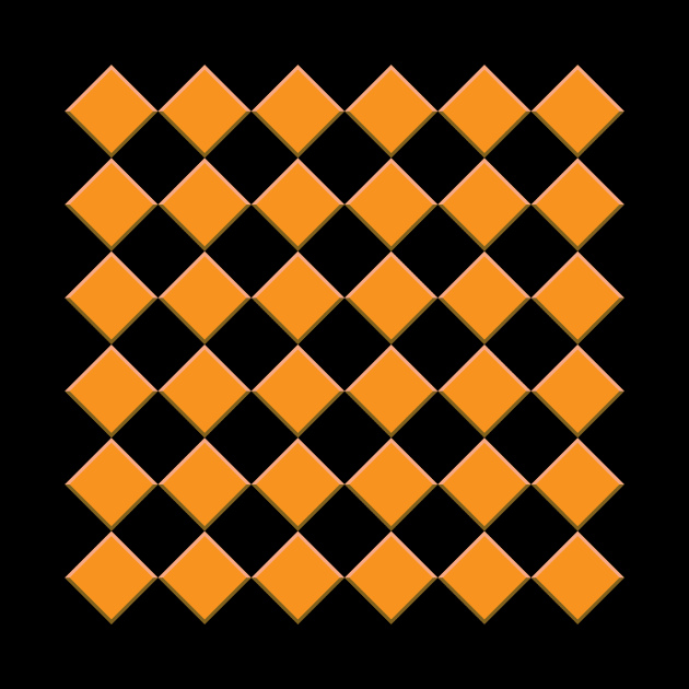 Big Orange Block Checkerboard Pattern by Brobocop