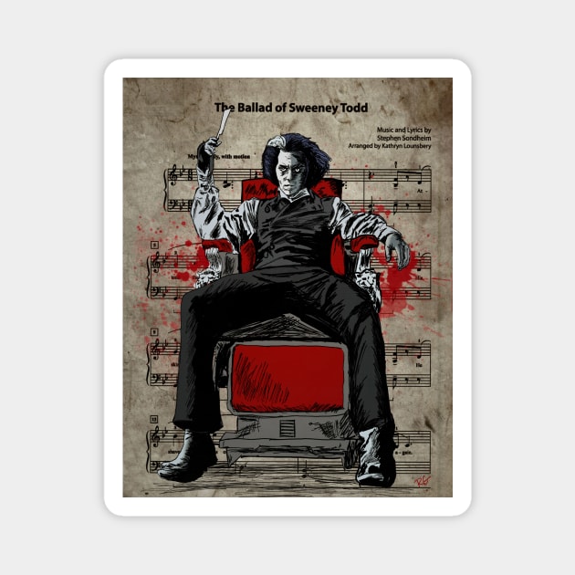 Sweeney Todd Magnet by RG Illustration