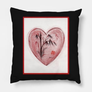 Sacred Love - Colored Pencil Heart Drawing Pillow