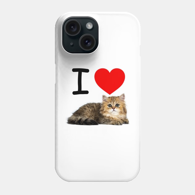 I HEART FLUFFY TABBY PERSIAN CAT Phone Case by EmoteYourself