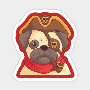 Pug Pirate Magnet