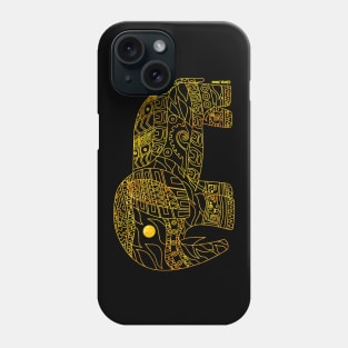 golden elephant mandala in safari zentangle ecopop art Phone Case