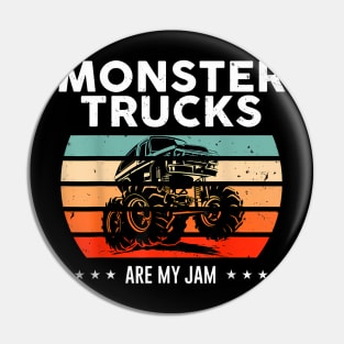 Monster Truck Are My Jam Sunset Cool Engine Pin