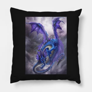 Blue Storm Dragon Pillow