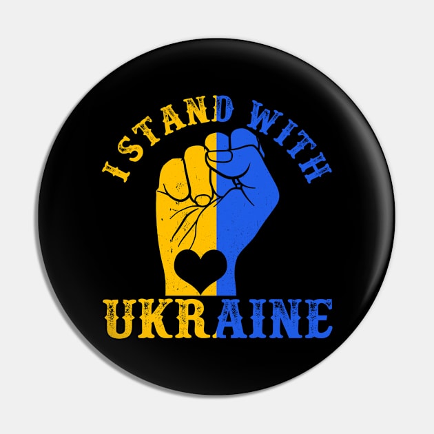 Support Ukraine I Stand With Ukraine Ukrainian Flag Pin by Happy Shirt