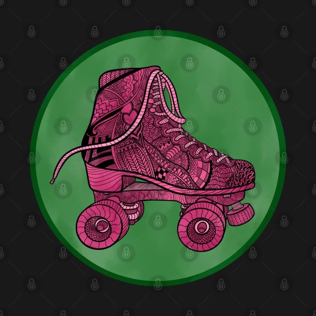 Watermelon Skate Zentangle by RiaoraCreations