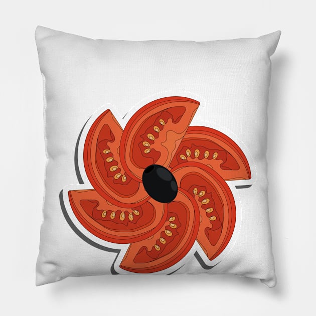 Chopped tomato slices Pillow by RNko