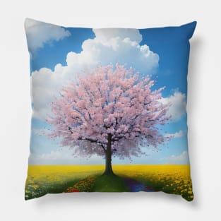 Celestial Blooms: Flowers in the Sky Pillow