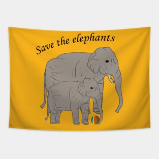 Save the elephants – Yellow Tapestry