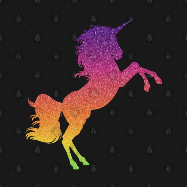 Rainbow Ombre Faux Glitter Unicorn by Felicity-K