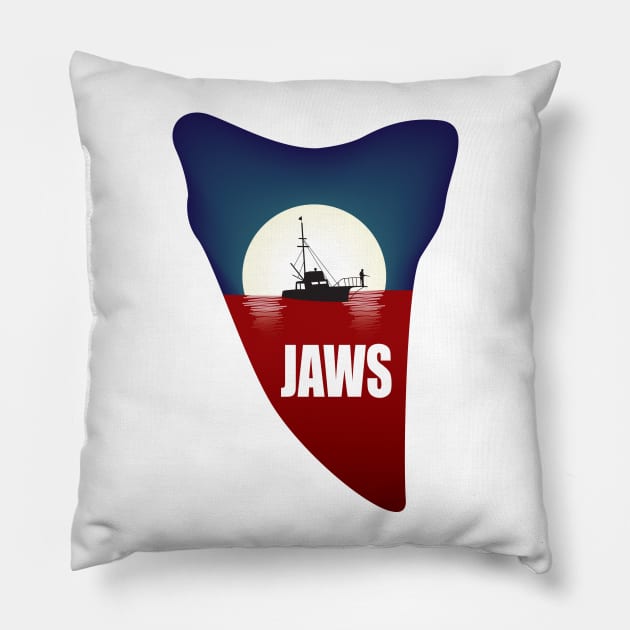 Jaws Pillow by RyanBlackDesigns