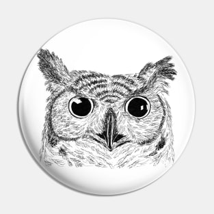 Hand Drawn Owl Pin