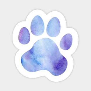 Blue and Purple Paw Print Magnet