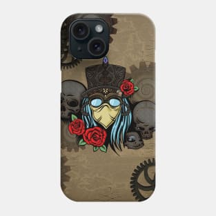 Awesome steampunk skulls with sunglasses Phone Case