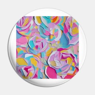 Pastel Floral Collage Pin