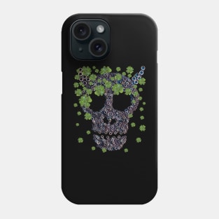 Creepy Mechanical Skull Green Clovers Retro St Patricks Day Phone Case