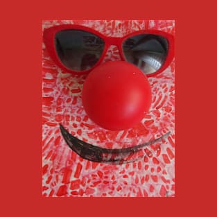 a red nose and a pair of black glasses T-Shirt