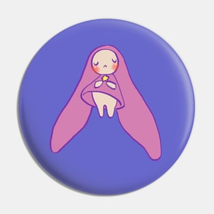 chobits atashi with star / a city with no people pink pastel rabbit Sticker Pin