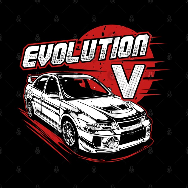 Lancer Evolution V (White Print) by idrdesign