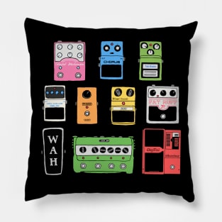 Guitar Pedals Musician Gift Ideas Music Gear Shirts For Guitarists Recording Engineer Audio Pillow